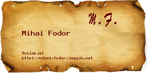 Mihai Fodor névjegykártya